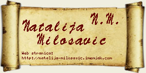 Natalija Milosavić vizit kartica